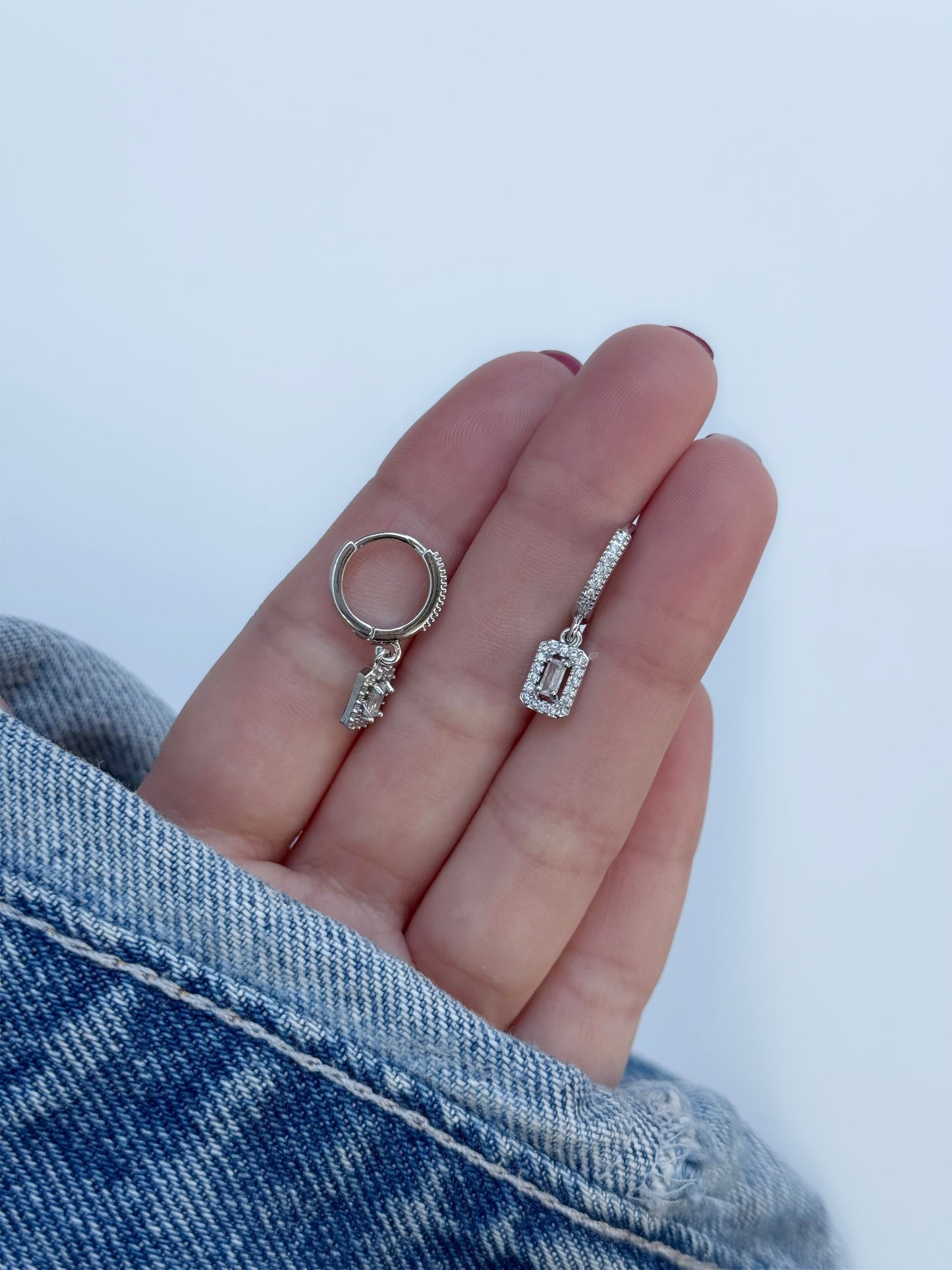 Aritos strass acero