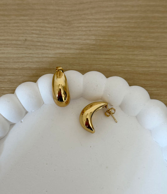 Semi aro lágrima acero dorado