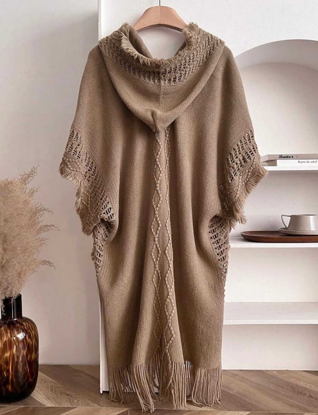 Poncho en color marron