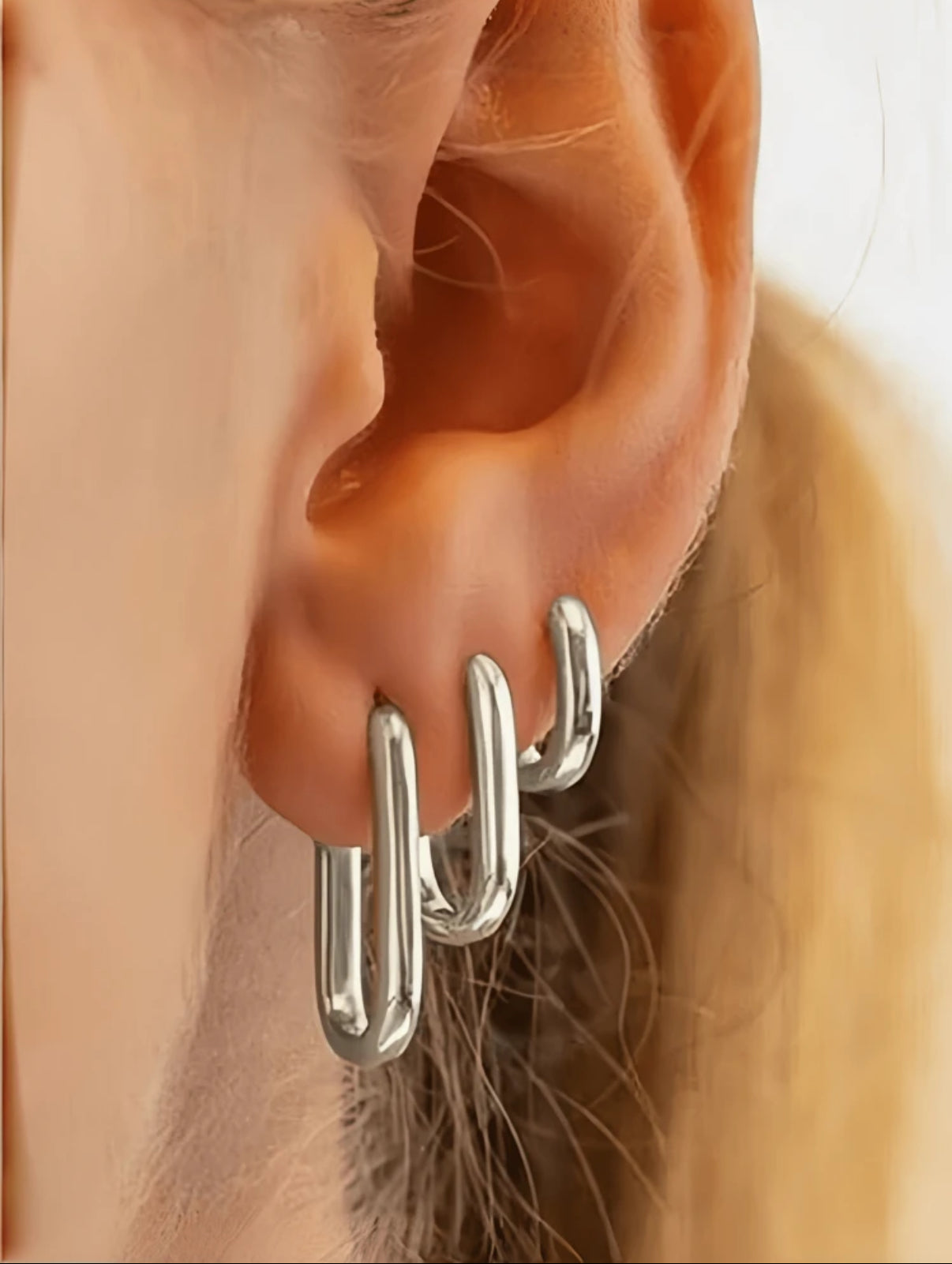 Set de aros cuadrados acero