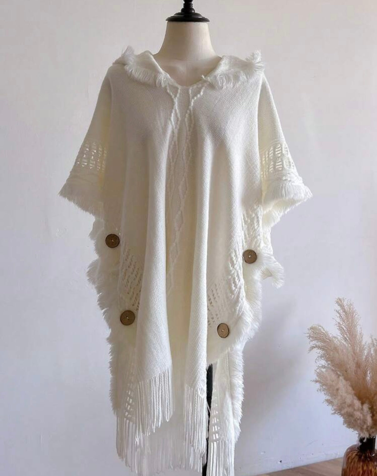 Poncho en color blanco