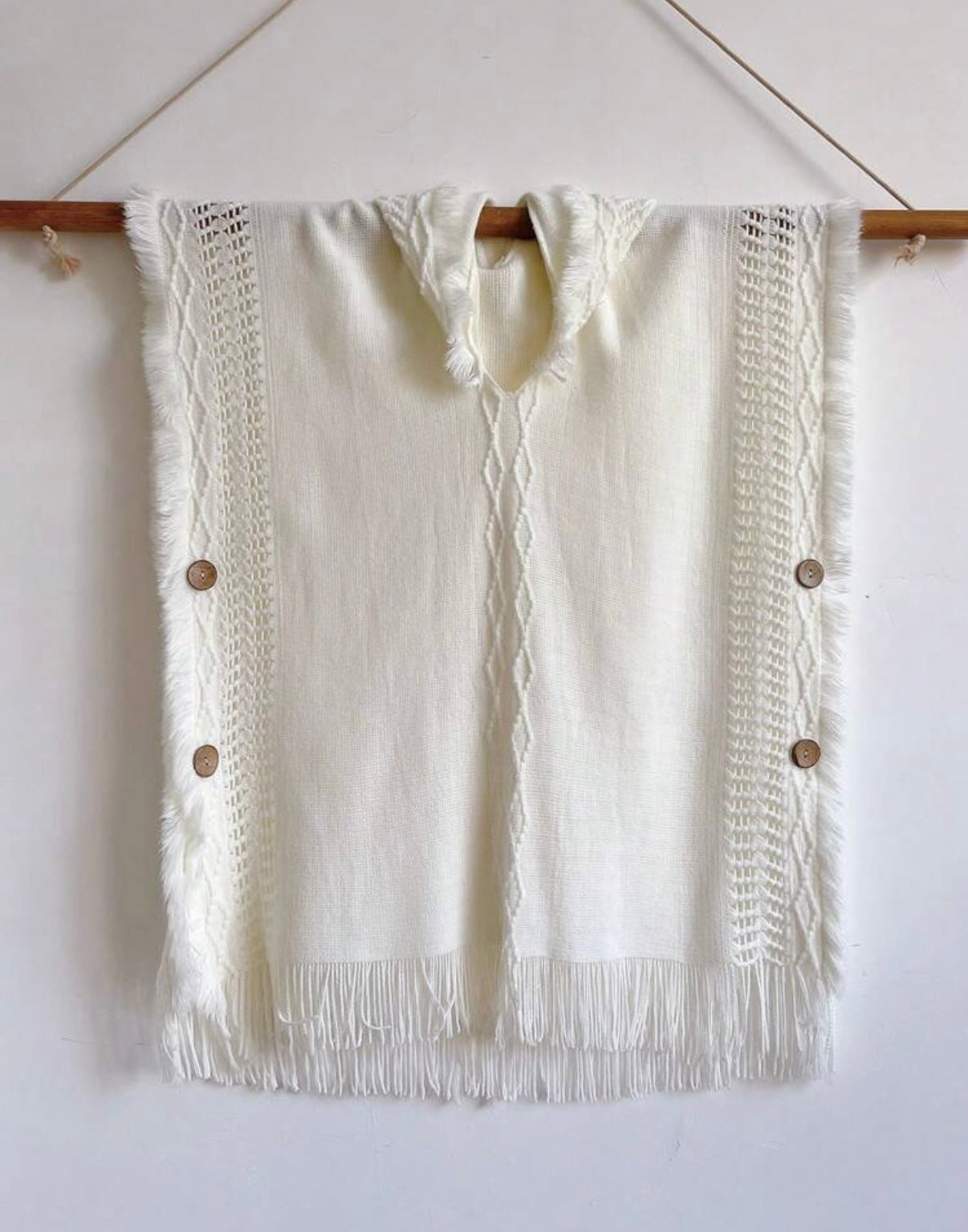 Poncho en color blanco