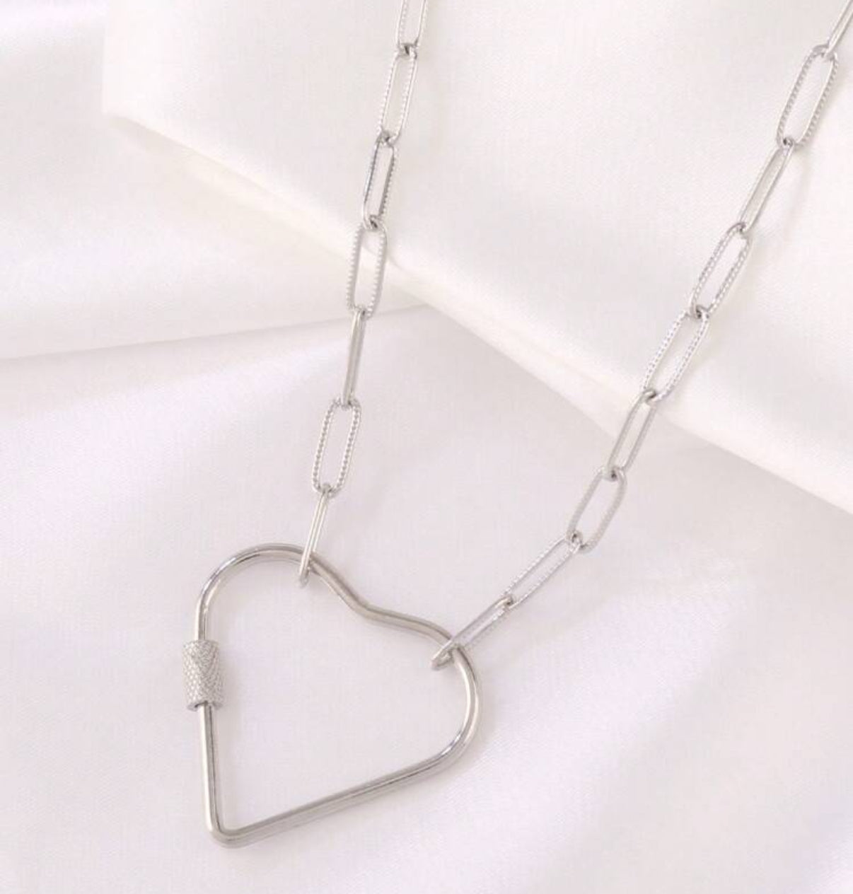 Cadena eslabón corazón acero