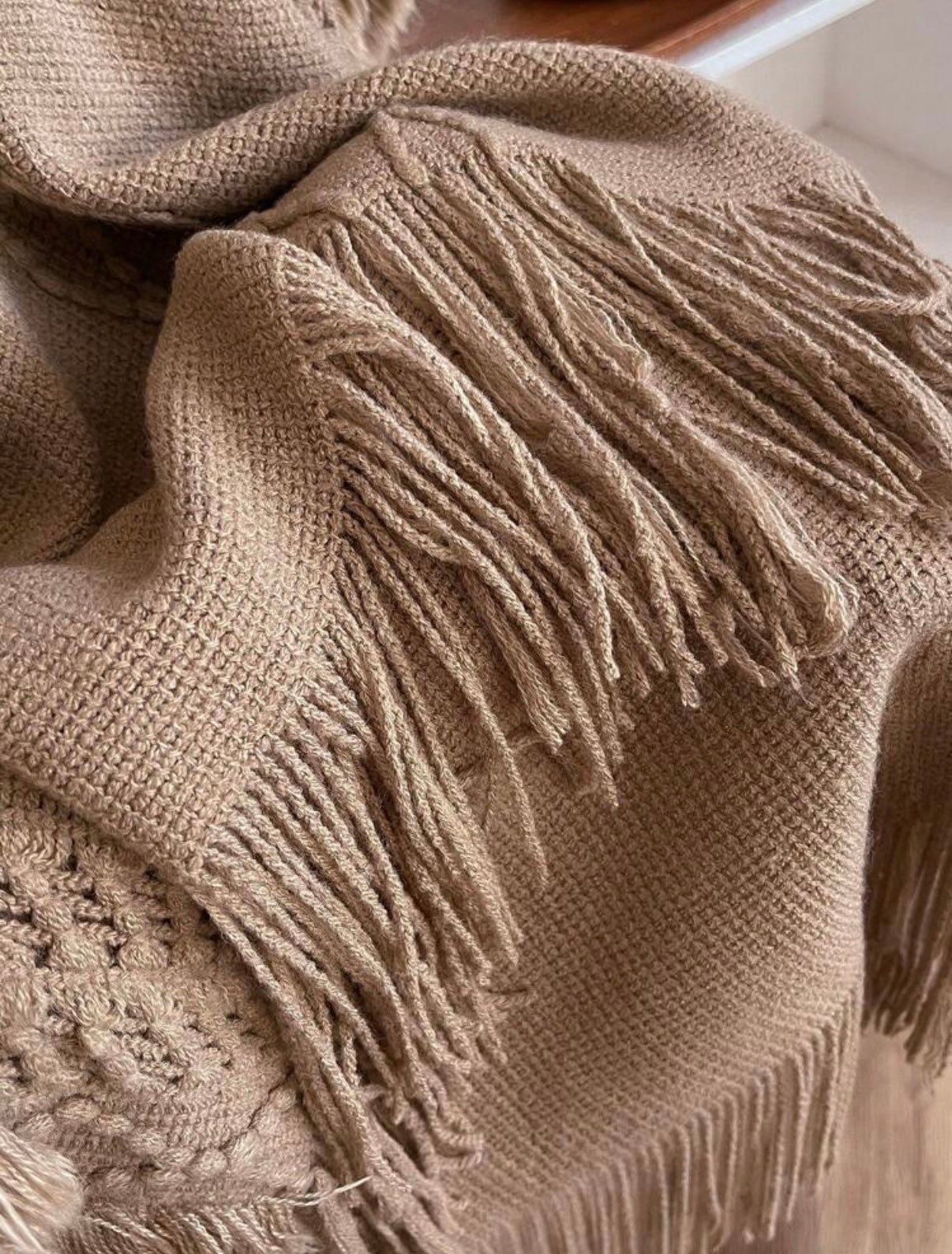 Poncho en color marron