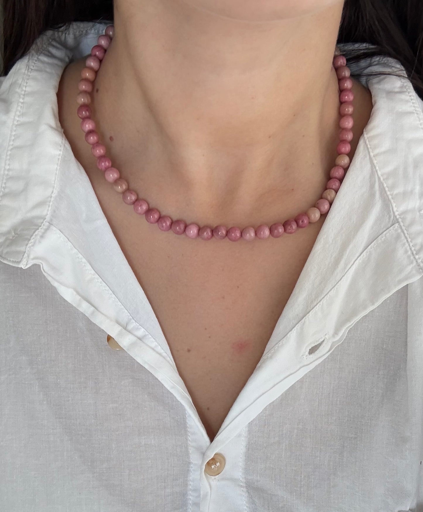 Collar piedras rosa