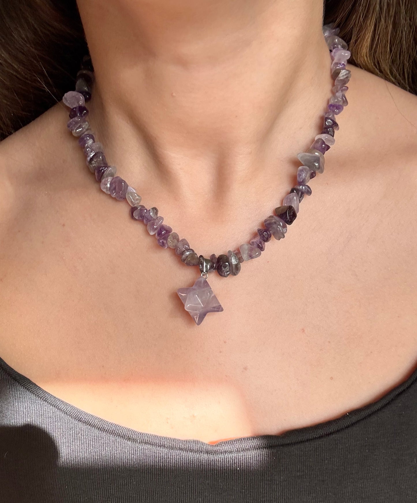 Collar piedras con dije estrella
