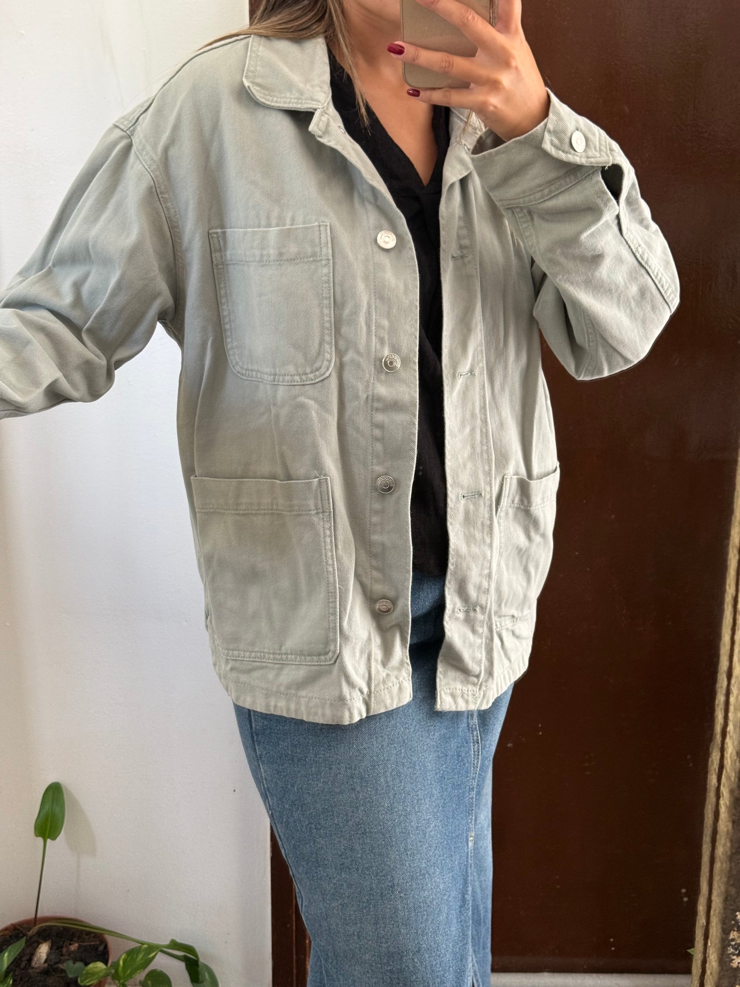 Campera jean verde H&M talle S
