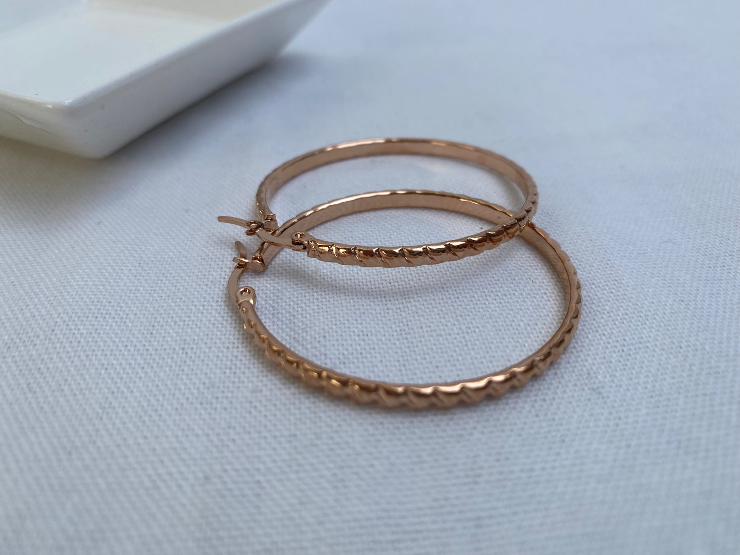 Aros XL labrado rose gold