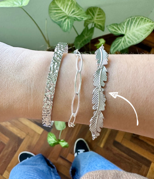 Pulsera hojas acero