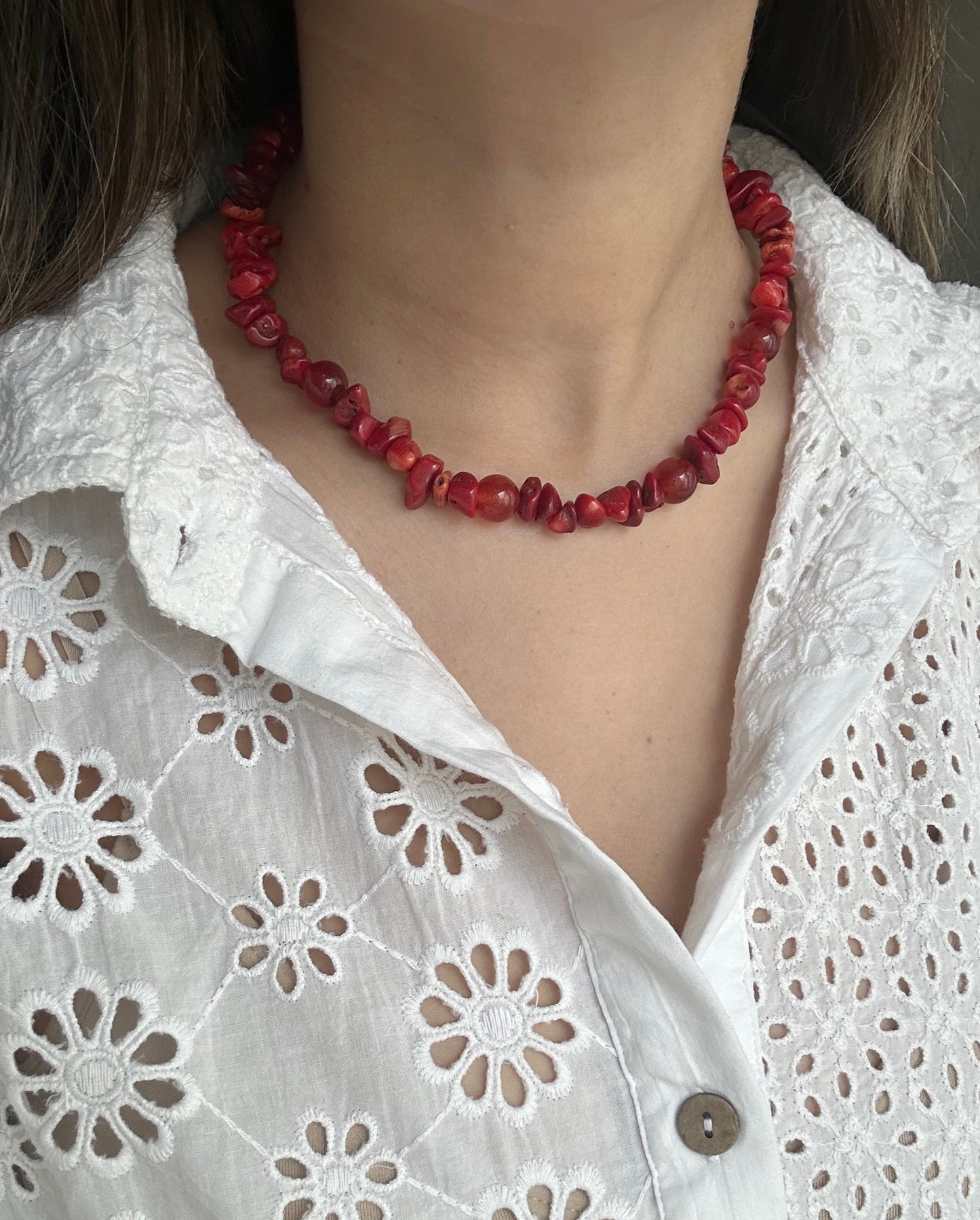 Collar piedras rojas