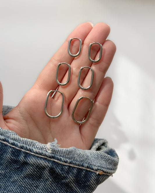 Set de aros cuadrados acero