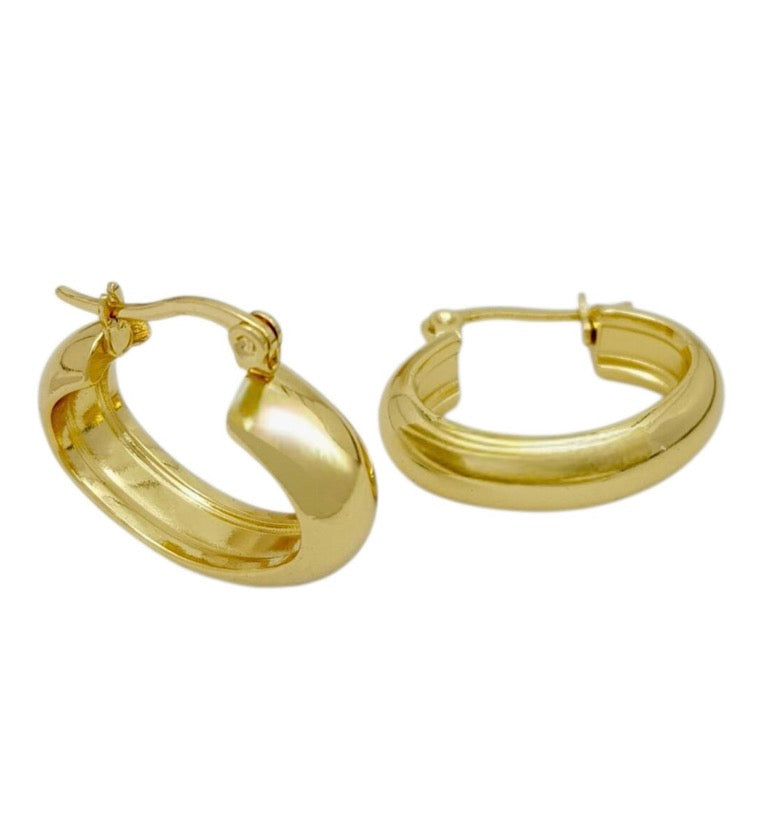 Aros bombe acero dorado