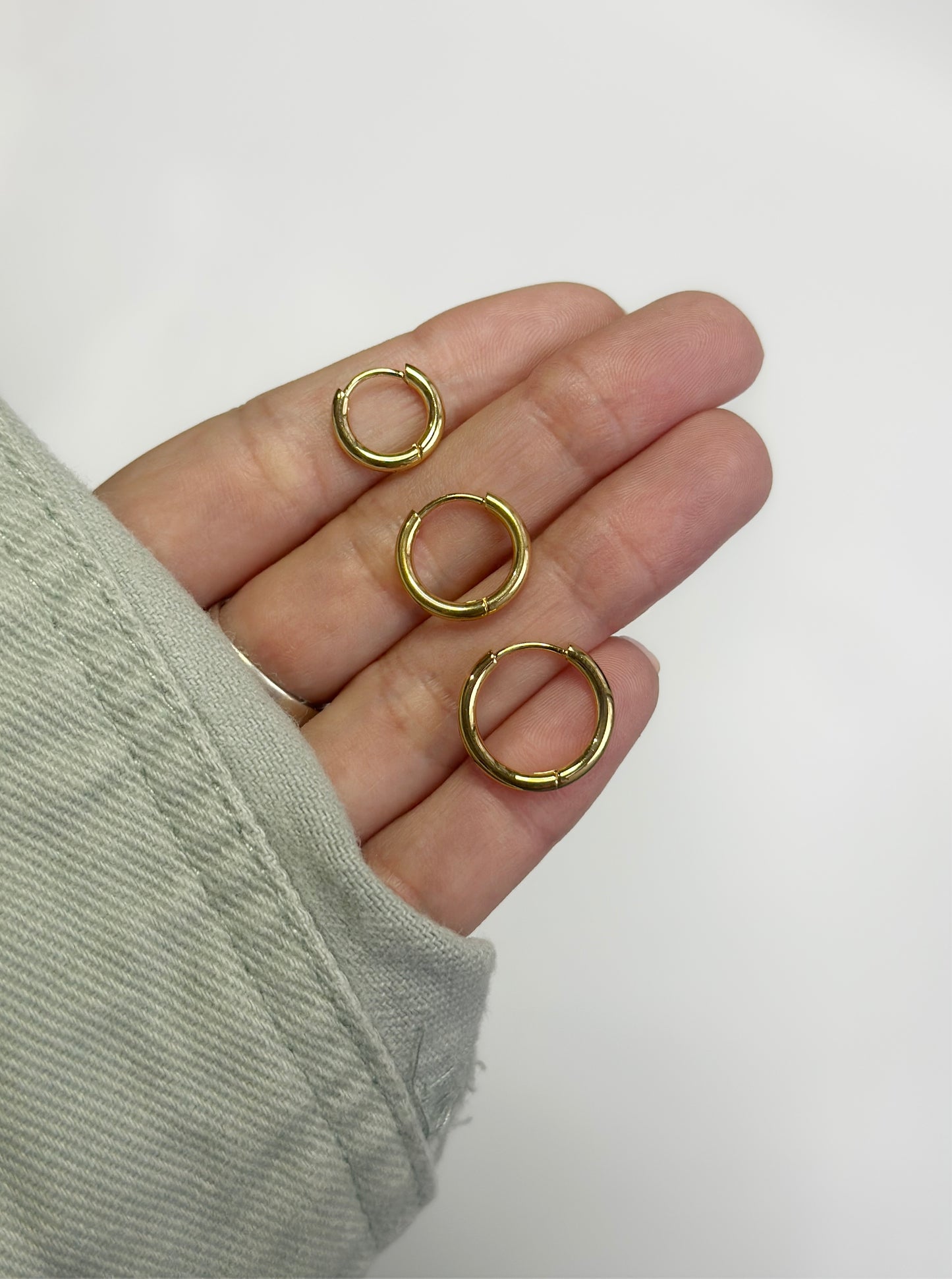 Set de aros acero dorado