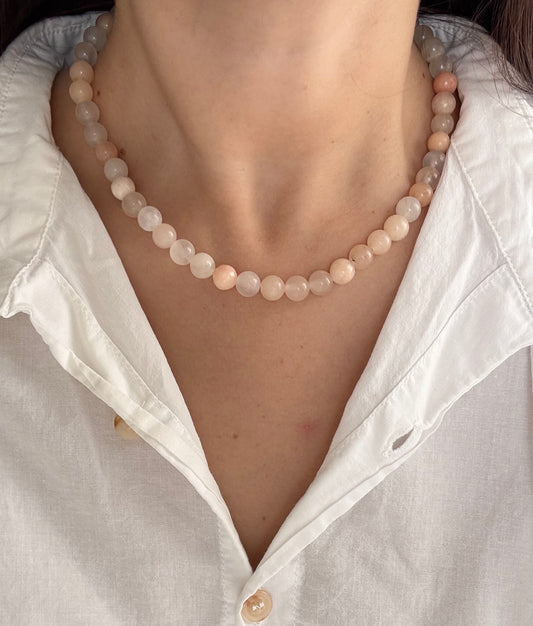 Collar piedras rosa pastel
