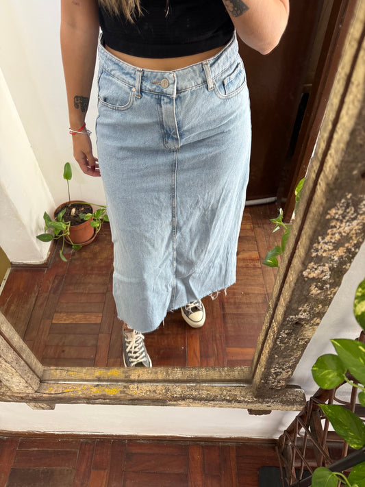 Pollera Jean tajo talle 40