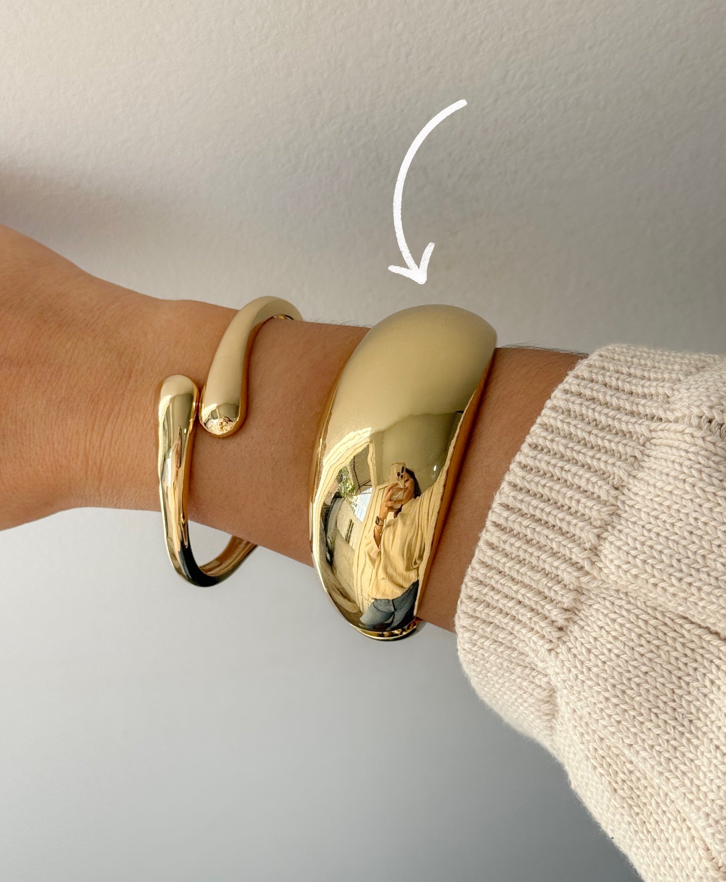 Brazalete dorado chunky (se abre)