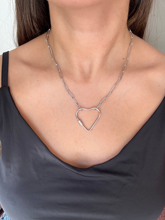 Cadena eslabón corazón acero