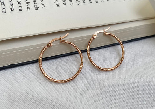 Aros labrados rose gold