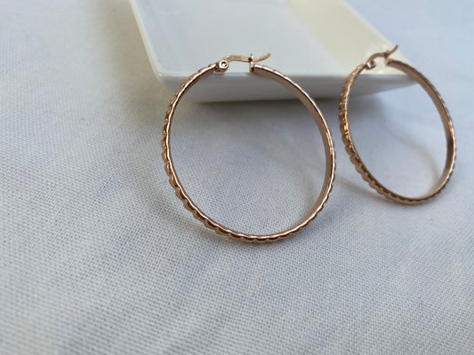 Aros XL labrado rose gold